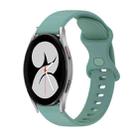 For Samsung Galaxy Watch4 40mm 20mm Butterfly Buckle Solid Color Silicone Watch Band(Green) - 1