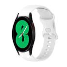 For Samsung Galaxy Watch4 44mm 20mm Butterfly Buckle Solid Color Silicone Watch Band(White) - 1