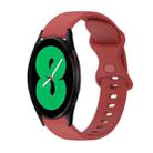 For Samsung Galaxy Watch4 44mm 20mm Butterfly Buckle Solid Color Silicone Watch Band(Red) - 1