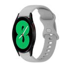 For Samsung Galaxy Watch4 44mm 20mm Butterfly Buckle Solid Color Silicone Watch Band(Rock Gray) - 1