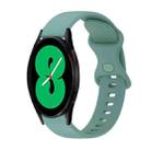 For Samsung Galaxy Watch4 44mm 20mm Butterfly Buckle Solid Color Silicone Watch Band(Green) - 1