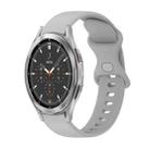 For Samsung Galaxy Watch4 Classic 46mm 20mm Butterfly Buckle Solid Color Silicone Watch Band(Rock Gray) - 1