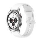 For Samsung Galaxy Watch4 Classic 42mm 20mm Butterfly Buckle Solid Color Silicone Watch Band(White) - 1