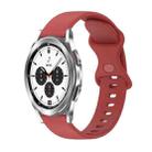 For Samsung Galaxy Watch4 Classic 42mm 20mm Butterfly Buckle Solid Color Silicone Watch Band(Red) - 1