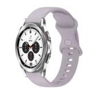 For Samsung Galaxy Watch4 Classic 42mm 20mm Butterfly Buckle Solid Color Silicone Watch Band(Lavender Purple) - 1