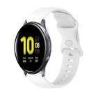 For Samsung Galaxy Watch Active 2 20mm Butterfly Buckle Solid Color Silicone Watch Band(White) - 1