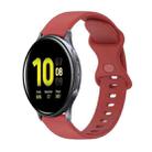 For Samsung Galaxy Watch Active 2 20mm Butterfly Buckle Solid Color Silicone Watch Band(Red) - 1