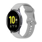 For Samsung Galaxy Watch Active 2 20mm Butterfly Buckle Solid Color Silicone Watch Band(Rock Gray) - 1
