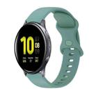 For Samsung Galaxy Watch Active 2 20mm Butterfly Buckle Solid Color Silicone Watch Band(Green) - 1