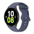 For Samsung Galaxy Watch 5 40mm 20mm Butterfly Buckle Solid Color Silicone Watch Band(Blue Gray) - 1