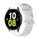 For Samsung Galaxy Watch 5 40mm 20mm Butterfly Buckle Solid Color Silicone Watch Band(White) - 1