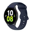 For Samsung Galaxy Watch 5 40mm 20mm Butterfly Buckle Solid Color Silicone Watch Band(Navy Blue) - 1