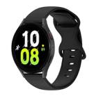 For Samsung Galaxy Watch 5 40mm 20mm Butterfly Buckle Solid Color Silicone Watch Band(Black) - 1