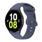 For Samsung Galaxy Watch 5 44mm 20mm Butterfly Buckle Solid Color Silicone Watch Band(Blue Gray) - 1