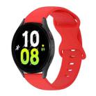 For Samsung Galaxy Watch 5 44mm 20mm Butterfly Buckle Solid Color Silicone Watch Band(Red) - 1