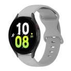 For Samsung Galaxy Watch 5 44mm 20mm Butterfly Buckle Solid Color Silicone Watch Band(Grey) - 1