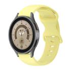 For Samsung Galaxy Watch 5 Pro 45mm 20mm Butterfly Buckle Solid Color Silicone Watch Band(Yellow) - 1