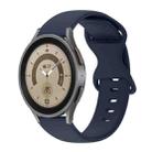 For Samsung Galaxy Watch 5 Pro 45mm 20mm Butterfly Buckle Solid Color Silicone Watch Band(Navy Blue) - 1