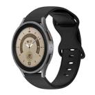 For Samsung Galaxy Watch 5 Pro 45mm 20mm Butterfly Buckle Solid Color Silicone Watch Band(Black) - 1