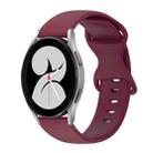 For Samsung Galaxy Watch 4 40mm 20mm Butterfly Buckle Solid Color Silicone Watch Band(Burgundy) - 1