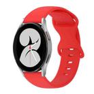 For Samsung Galaxy Watch 4 40mm 20mm Butterfly Buckle Solid Color Silicone Watch Band(Red) - 1