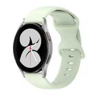 For Samsung Galaxy Watch 4 40mm 20mm Butterfly Buckle Solid Color Silicone Watch Band(Light Green) - 1