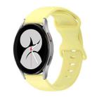 For Samsung Galaxy Watch 4 40mm 20mm Butterfly Buckle Solid Color Silicone Watch Band(Yellow) - 1