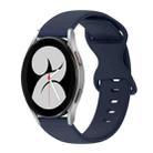 For Samsung Galaxy Watch 4 40mm 20mm Butterfly Buckle Solid Color Silicone Watch Band(Navy Blue) - 1