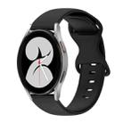 For Samsung Galaxy Watch 4 40mm 20mm Butterfly Buckle Solid Color Silicone Watch Band(Black) - 1