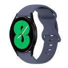 For Samsung Galaxy Watch 4 44mm 20mm Butterfly Buckle Solid Color Silicone Watch Band(Blue Gray) - 1
