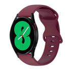 For Samsung Galaxy Watch 4 44mm 20mm Butterfly Buckle Solid Color Silicone Watch Band(Burgundy) - 1