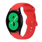 For Samsung Galaxy Watch 4 44mm 20mm Butterfly Buckle Solid Color Silicone Watch Band(Red) - 1