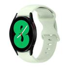 For Samsung Galaxy Watch 4 44mm 20mm Butterfly Buckle Solid Color Silicone Watch Band(Light Green) - 1