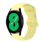 For Samsung Galaxy Watch 4 44mm 20mm Butterfly Buckle Solid Color Silicone Watch Band(Yellow) - 1