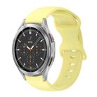 For Samsung Galaxy Watch 4 Classic 46mm 20mm Butterfly Buckle Solid Color Silicone Watch Band(Yellow) - 1