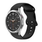 For Samsung Galaxy Watch 4 Classic 46mm 20mm Butterfly Buckle Solid Color Silicone Watch Band(Black) - 1