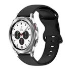 For Samsung Galaxy Watch 4 Classic 42mm 20mm Butterfly Buckle Solid Color Silicone Watch Band(Black) - 1