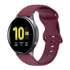 For Samsung Galaxy Watch Active 2 20mm Butterfly Buckle Solid Color Silicone Watch Band(Burgundy) - 1