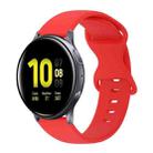 For Samsung Galaxy Watch Active 2 20mm Butterfly Buckle Solid Color Silicone Watch Band(Red) - 1