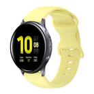 For Samsung Galaxy Watch Active 2 20mm Butterfly Buckle Solid Color Silicone Watch Band(Yellow) - 1