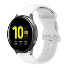 For Samsung Galaxy Watch Active 2 20mm Butterfly Buckle Solid Color Silicone Watch Band(White) - 1