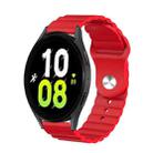 For Samsung Galaxy Watch 5 44mm 20mm Corrugated Silicone Watch Band(Red) - 1