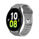 For Samsung Galaxy Watch 5 44mm 20mm Corrugated Silicone Watch Band(Grey) - 1