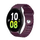 For Samsung Galaxy Watch 5 44mm 20mm Corrugated Silicone Watch Band(Purple) - 1