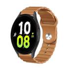 For Samsung Galaxy Watch 5 44mm 20mm Corrugated Silicone Watch Band(Brown) - 1