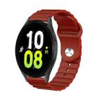 For Samsung Galaxy Watch 5 40mm 20mm Corrugated Silicone Watch Band(Burgundy) - 1