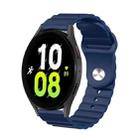 For Samsung Galaxy Watch 5 40mm 20mm Corrugated Silicone Watch Band(Blue) - 1