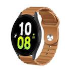 For Samsung Galaxy Watch 5 40mm 20mm Corrugated Silicone Watch Band(Brown) - 1