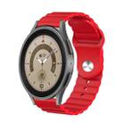 For Samsung Galaxy Watch 5 Pro 45mm 20mm Corrugated Silicone Watch Band(Red) - 1