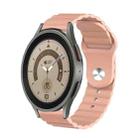 For Samsung Galaxy Watch 5 Pro 45mm 20mm Corrugated Silicone Watch Band(Sand Pink) - 1